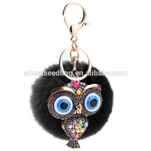 rabbit fur pompons keychains decoration/rabbit fur ball keychains